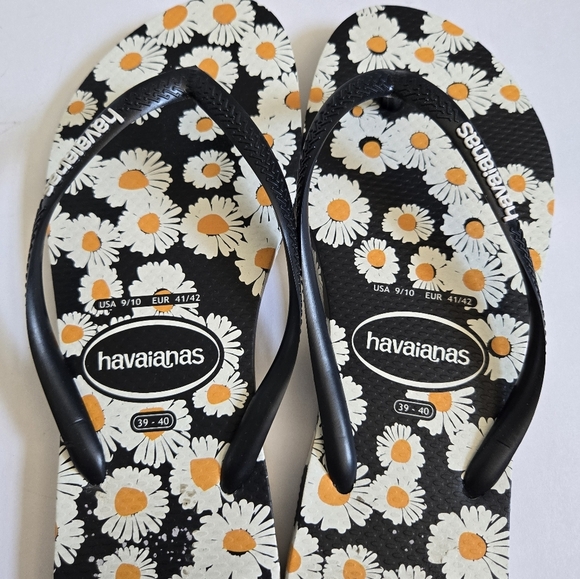 Havaianas Slim daisy flip flop sandal thongs womens size 8.5/9 or 39/40 - Picture 2 of 5